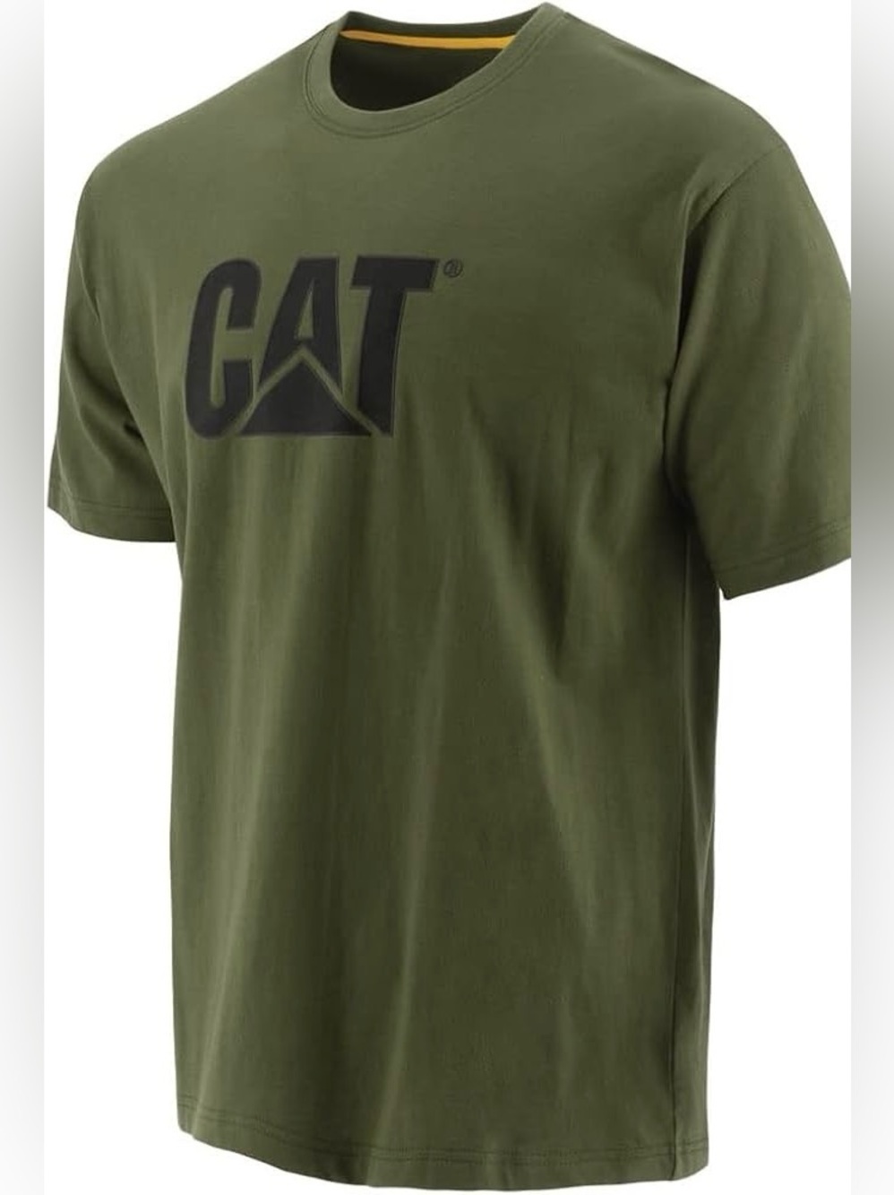 CAT Short-Sleeve Logo Tee in Olive Green size medium